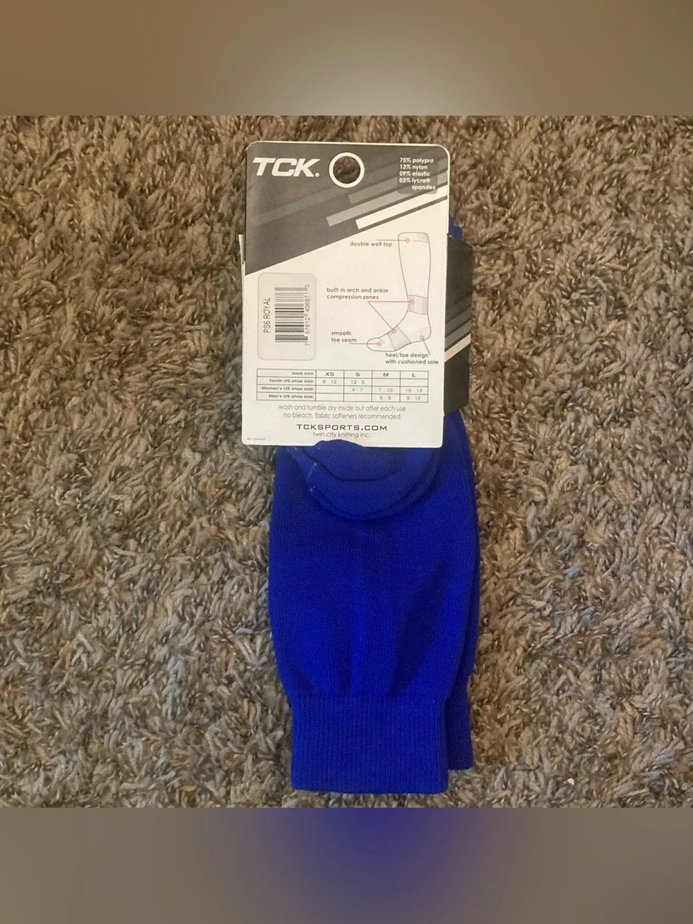 NEW TCK Finale Soccer Royal Blue Knee Socks, Sz S Youth 12-5, Made in USA, Sport